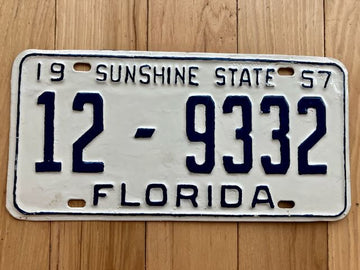 1957 Florida Lake County License Plate - Repainted