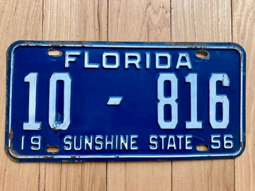 1956 Florida Broward County License Plate