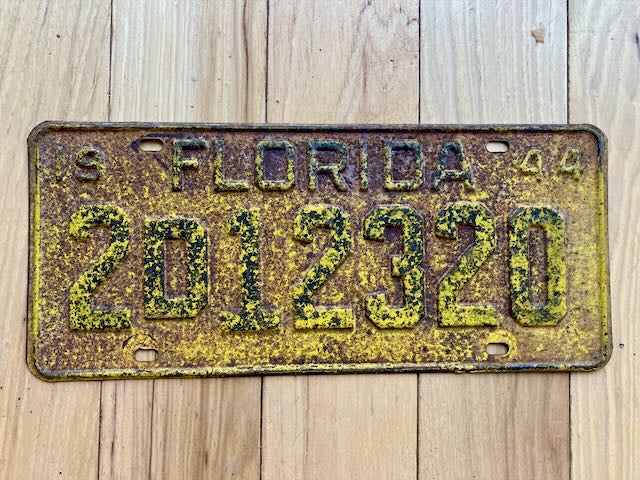 1944 Florida Duval County License Plate