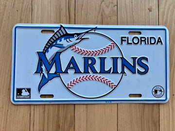 Florida Marlins Aluminum Booster License Plate