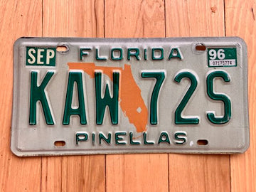 1996 Florida Pinellas County License Plate
