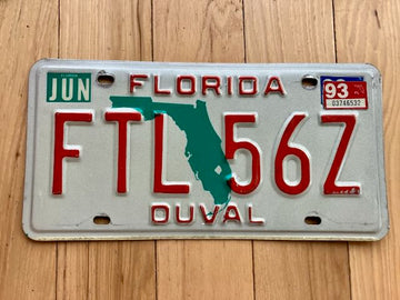 1993 Florida Duval County License Plate