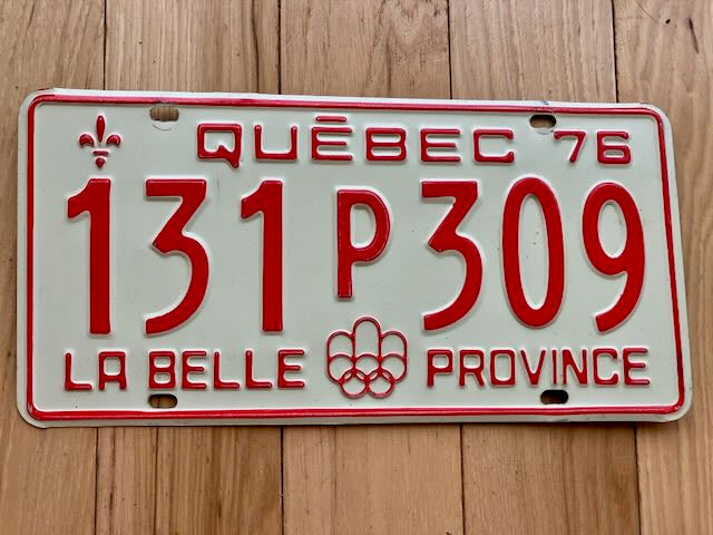 1976 Quebec License Plate