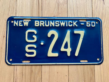 1950 New Brunswick Government Service License Plate