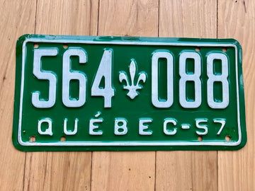 1957 Quebec License Plate