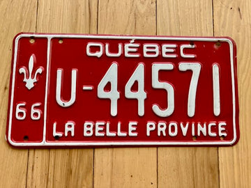 1966 Quebec License Plate