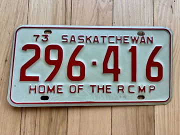1973 Saskatchewan License Plate