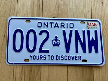 1995 Ontario License Plate