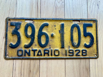 1928 Ontario License Plate