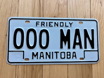 1980's Manitoba Sample License Plate