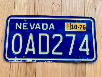 1976 Nevada License Plate