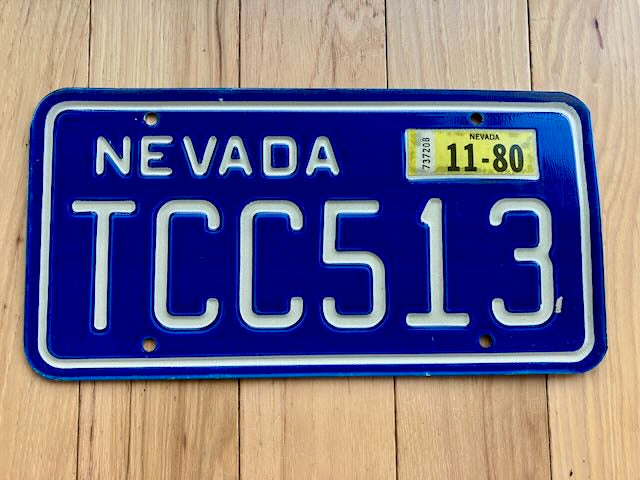 1980 Nevada License Plate