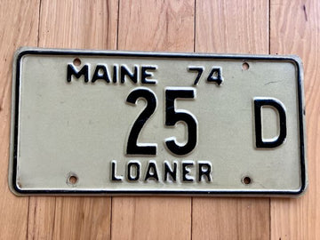 1974 Maine Loaner License Plate