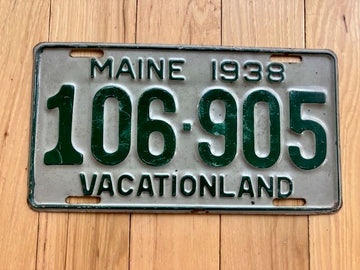 1938 Maine License Plate