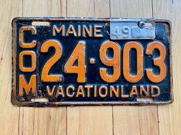 1948/1949 Maine Brass Commercial License Plate