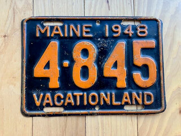1948 Maine Brass License Plate