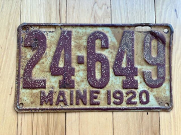 1920 Maine License Plate