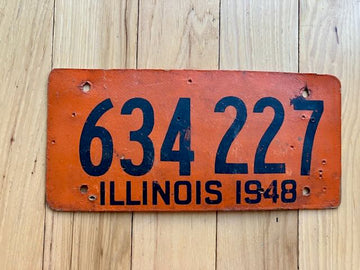 1948 Illinois License Plate - Soybean