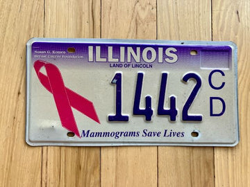 Illinois Pink Ribbon License Plate