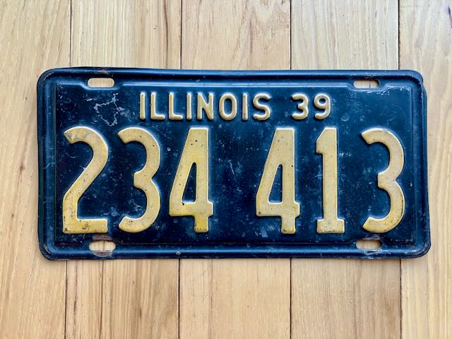 1939 Illinois License Plate