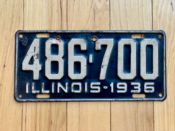 1936 Illinois License Plate