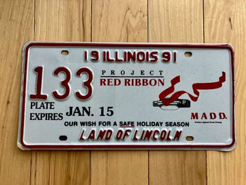 1991 Illinois MADD Souvenir License Plate