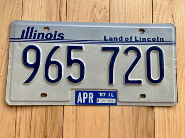 1987 Illinois License Plate
