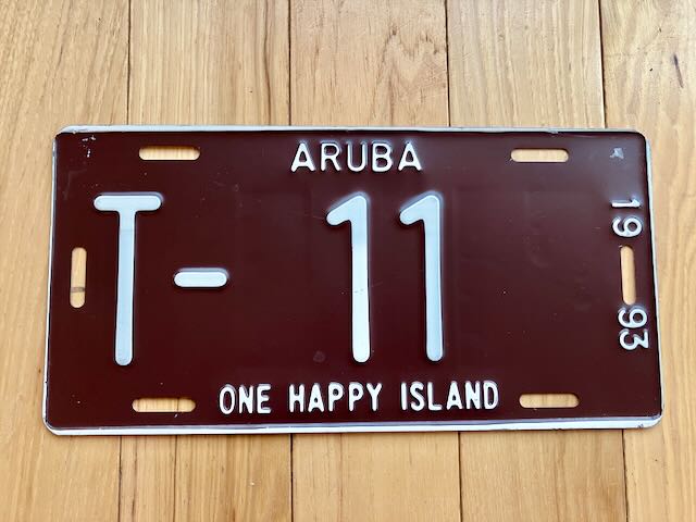 1993 Aruba License Plate