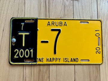 2001 Aruba License Plate - Low Number