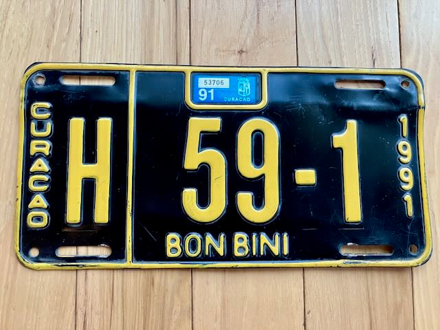 1991 Curacao License Plate