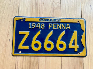 1948 Pennsylvania License Plate