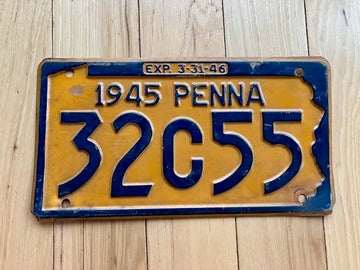1945 Pennsylvania License Plate