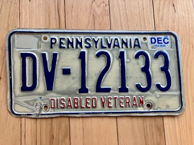 1980 Pennsylvania Disabled Veteran License Plate