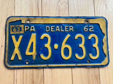1962 Pennsylvania Dealer License Plate