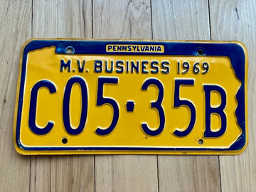 1969 Pennsylvania M.V. Business License Plate