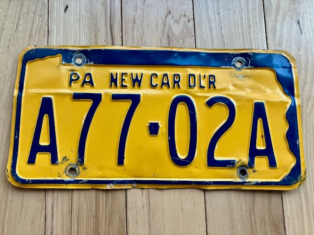 Pennsylvania New Car Dealer License Plate