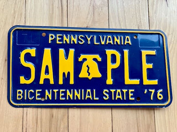 1976 Pennsylvania Sample License Plate