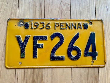 1936 Pennsylvania License Plate