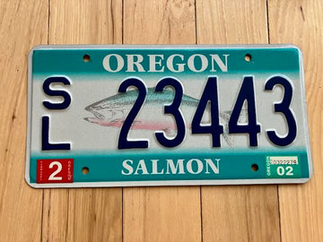 2002 Oregon Salmon License Plate