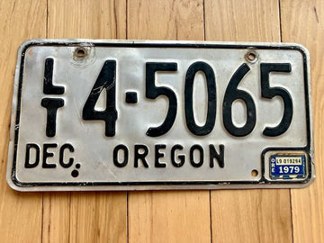 1979 Oregon Light Trailer License Plate