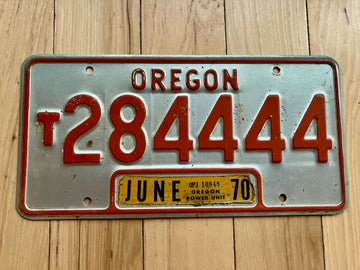 1970 Oregon Power Unit License Plate
