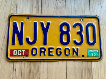 1990 Oregon License Plate