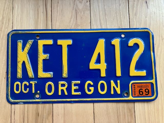 1969 Oregon License Plate