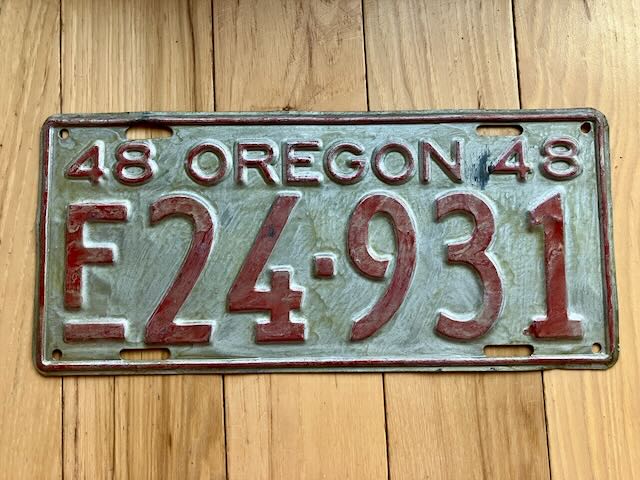 1948 Oregon License Plate - Repaint
