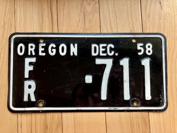 1958 Oregon Farm License Plate