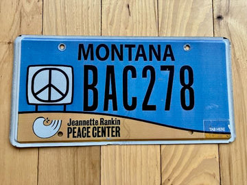 Montana Peace Center License Plate