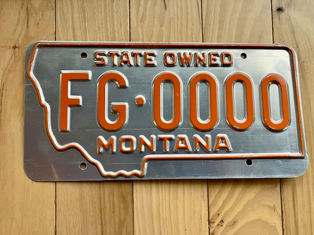 Montana State Owned Fish and Game Sample License Plate