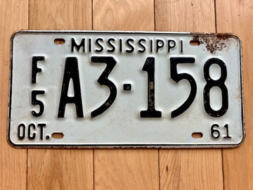 1961 Mississippi License Plate