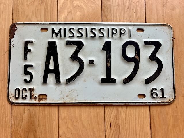 1961 Mississippi License Plate