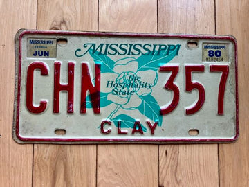 1980 Mississippi Clay County License Plate